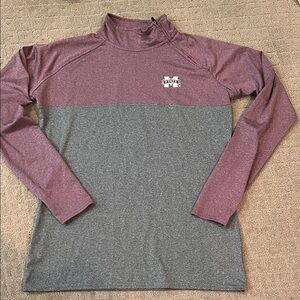 Maroon and Gray Quarter-Zip Pullover